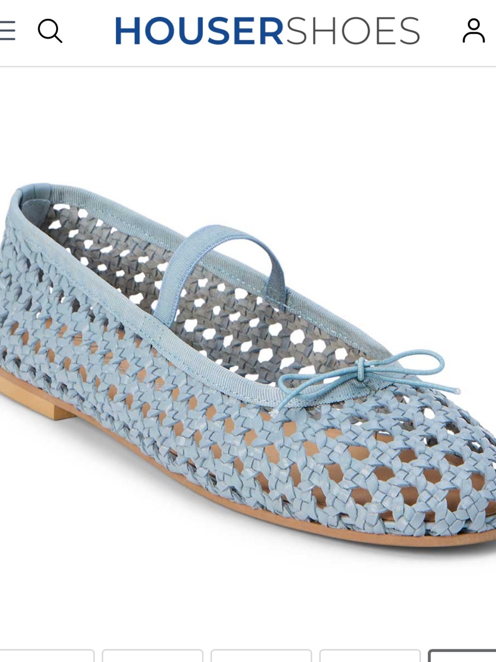 Anthropologie Matisse Eloise Light Blue Woven Ballet Flat with Mary Jane Strap 9